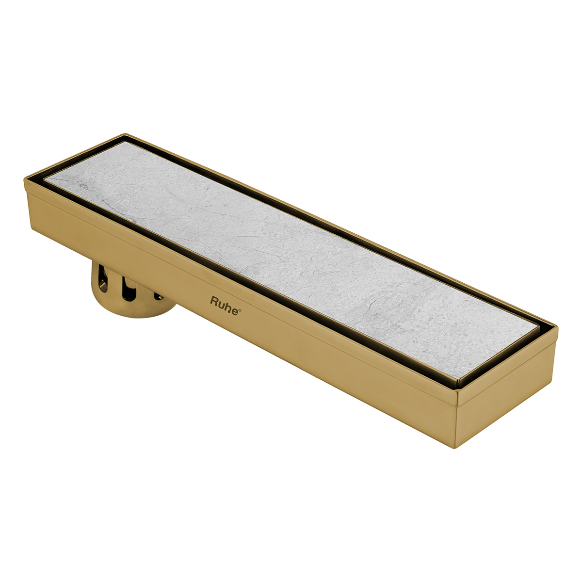 Marble Insert Shower Drain Channel (18 x 3 Inches) YELLOW GOLD PVD Coated - by Ruhe®