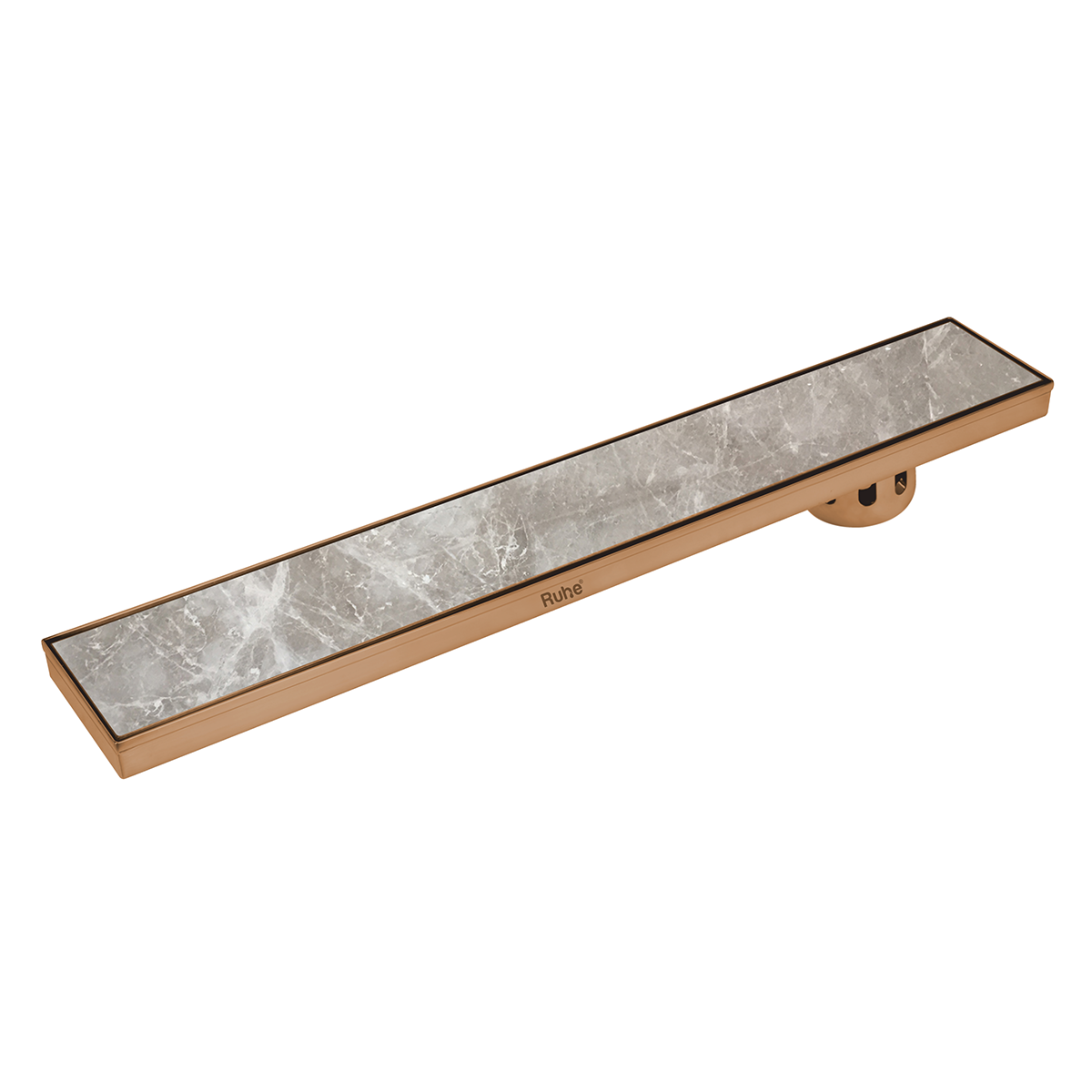 Marble Insert Shower Drain Channel (40 x 5 Inches) ROSE GOLD PVD Coated - by Ruhe®