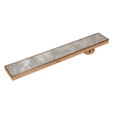 Marble Insert Shower Drain Channel (40 x 5 Inches) ROSE GOLD PVD Coated