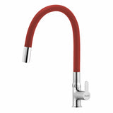 Pavo Swan Neck Brass Faucet with Silicone Red Flexible Spout