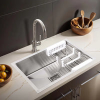 Handmade Stainless Steel Single Bowl Kitchen Sink (24 x 18 x 10 Inches)