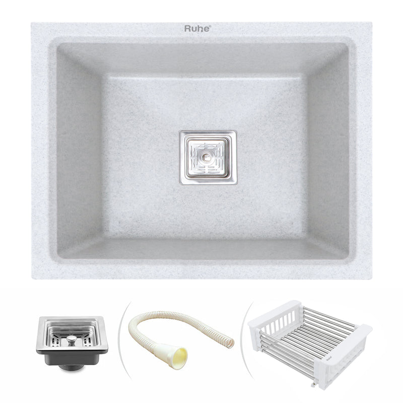Quartz Single Bowl Kitchen Sink (21 x 18 x 9 Inches)