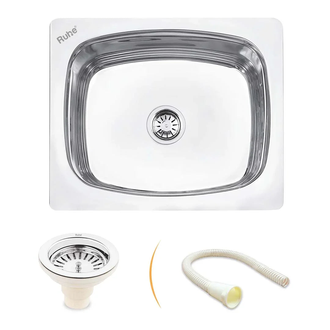 Oval Single Bowl Kitchen Sink (22 x 18 x 8 Inches)