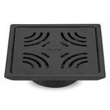 Emerald Square 304-Grade Floor Drain in Black PVD Coating (6 x 6 Inches)