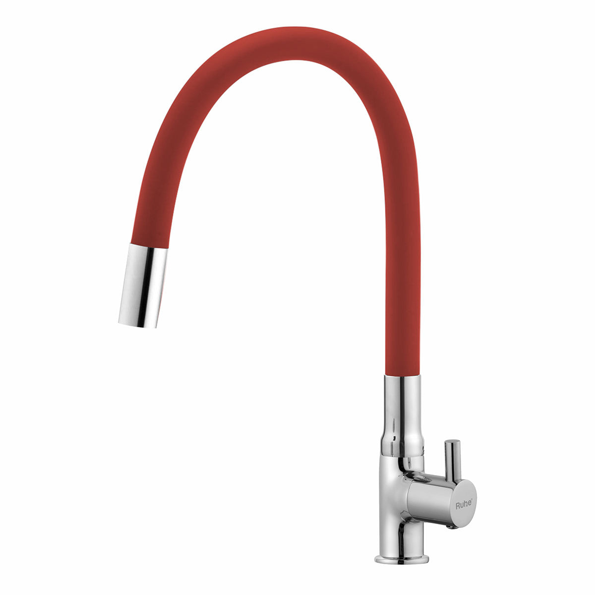 Kara Swan Neck Brass Faucet with Silicone Red Flexible Spout