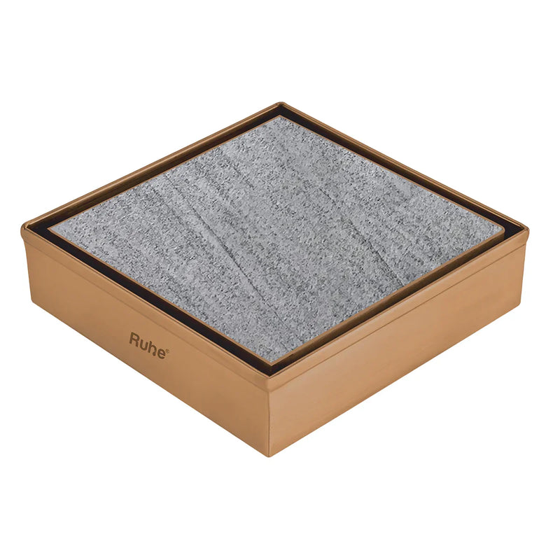 Marble-Insert Shower Drain Channel (6 x 6 Inches)