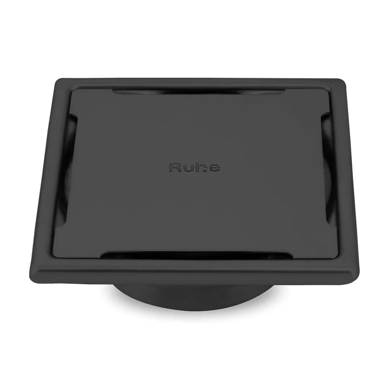 Diamond Square 304-Grade Floor Drain in Black PVD Coating (5 x 5 Inches) - by Ruhe