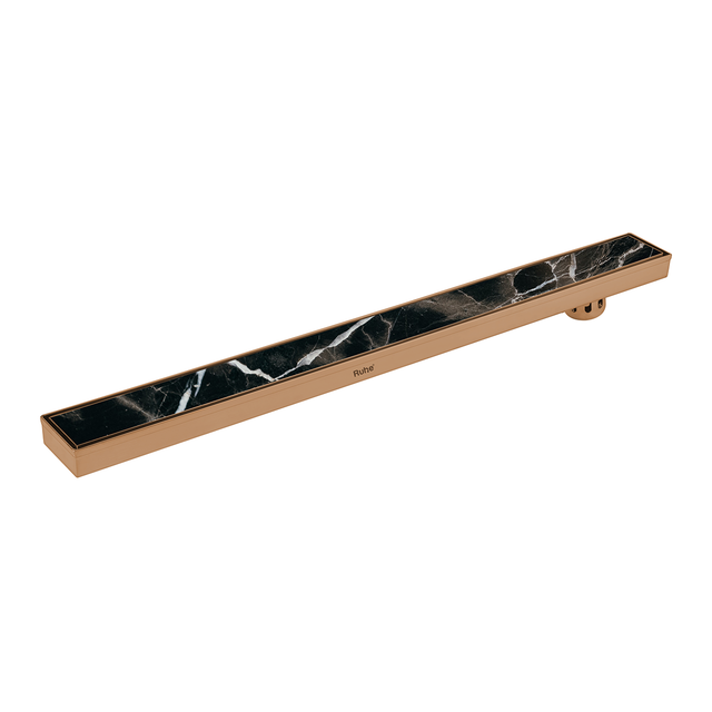 Marble Insert Shower Drain Channel (36 x 3 Inches) ROSE GOLD PVD Coated