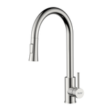 Kara Pull-out Kitchen Sink Mixer Tap with Dual Flow (Silver) 304-Grade SS - by Ruhe®