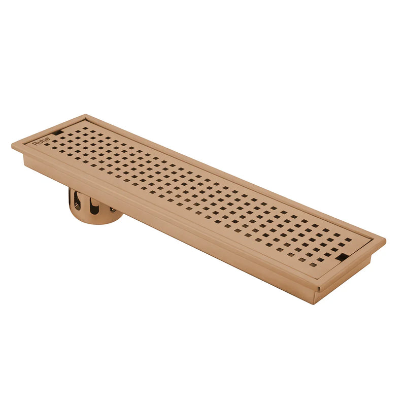 Palo Shower Drain Channel (48 x 5 Inches) Antique Copper PVD Coated - by Ruhe