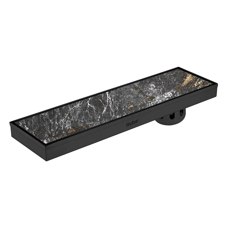 Tile Insert Shower Drain Channel (36 x 5 Inches) Black PVD Coated - by Ruhe