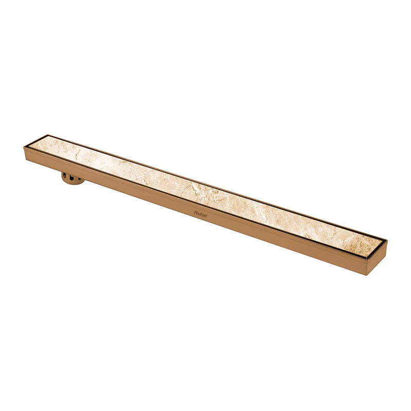 Tile Insert Shower Drain Channel (40 x 3 Inches) Antique Copper PVD Coated - by Ruhe