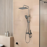 Drizzle 4-in-1 Piano Shower Panel Complete Set including Overhead Shower, Multi-flow Hand Shower & Health Faucet - by Ruhe