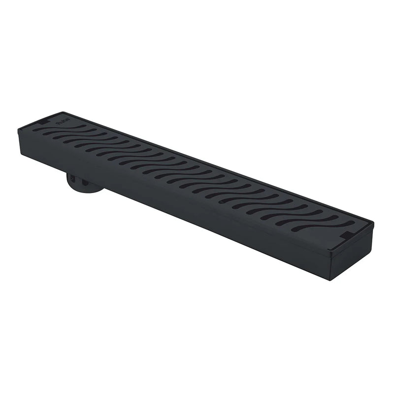 Wave Shower Drain Channel (36 x 3 Inches) Black PVD Coated - by Ruhe
