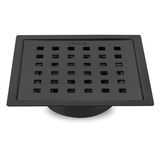 Pearl Square Flat Cut Floor Drain in Black PVD Coating (6 x 6 Inches) - by Ruhe