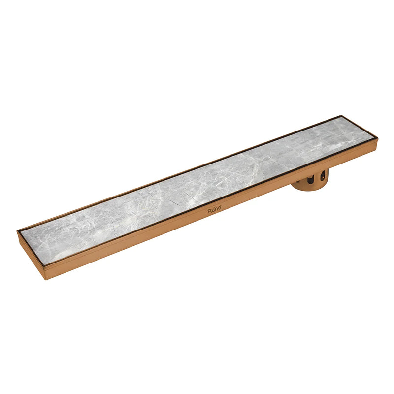 Tile Insert Shower Drain Channel (36 x 5 Inches) Antique Copper PVD Coated - by Ruhe