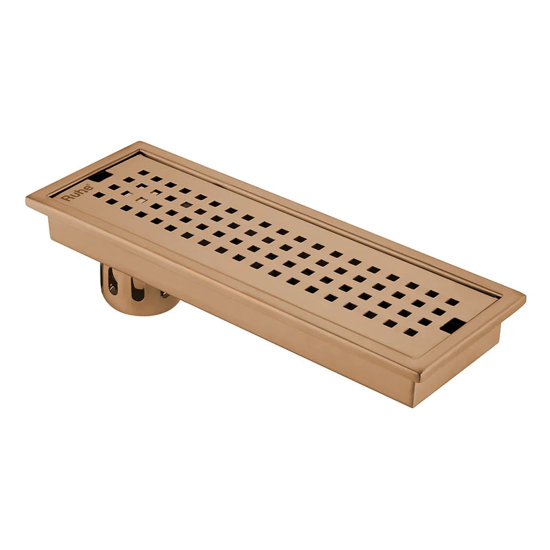 Palo Shower Drain Channel (12 x 5 Inches) Antique Copper PVD Coated - by Ruhe