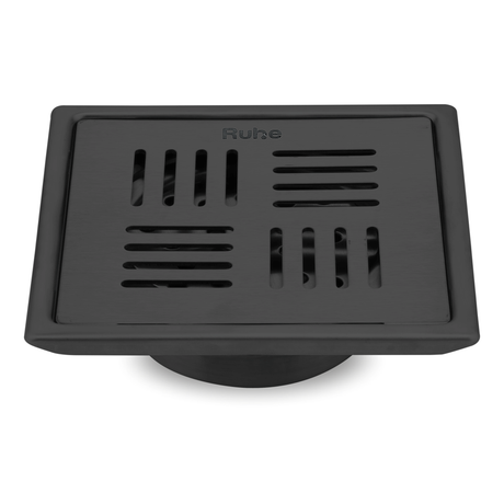 Ruby Square 304-Grade Floor Drain in Black PVD Coating (6 x 6 Inches)