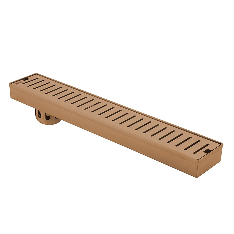 Vertical Shower Drain Channel (48 x 3 Inches) Antique Copper PVD Coated - by Ruhe