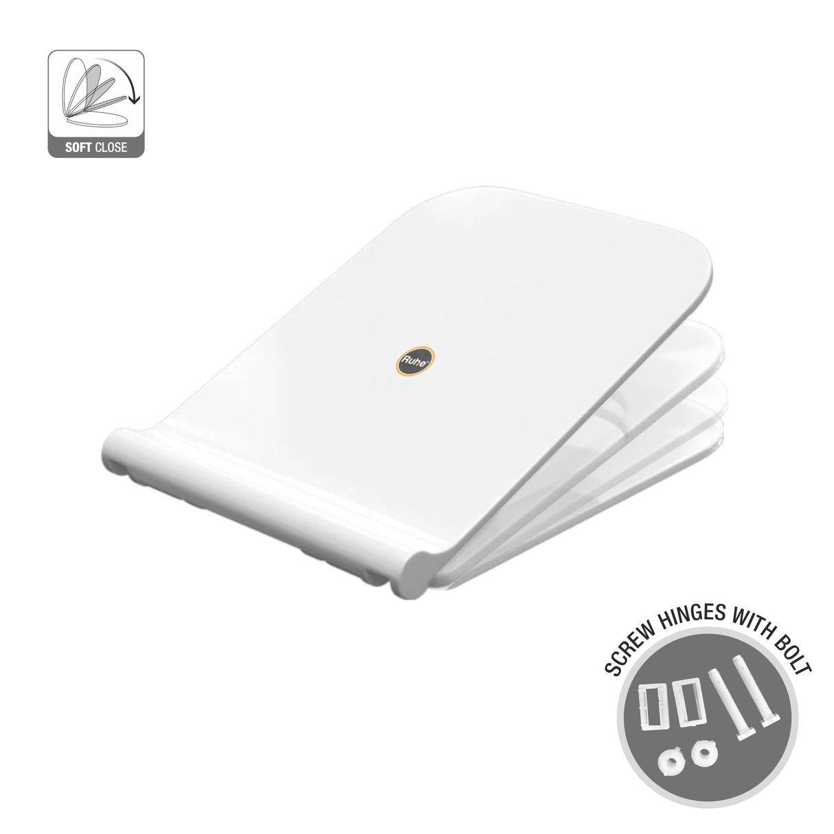 Square Toilet Seat Cover (Soft Close)