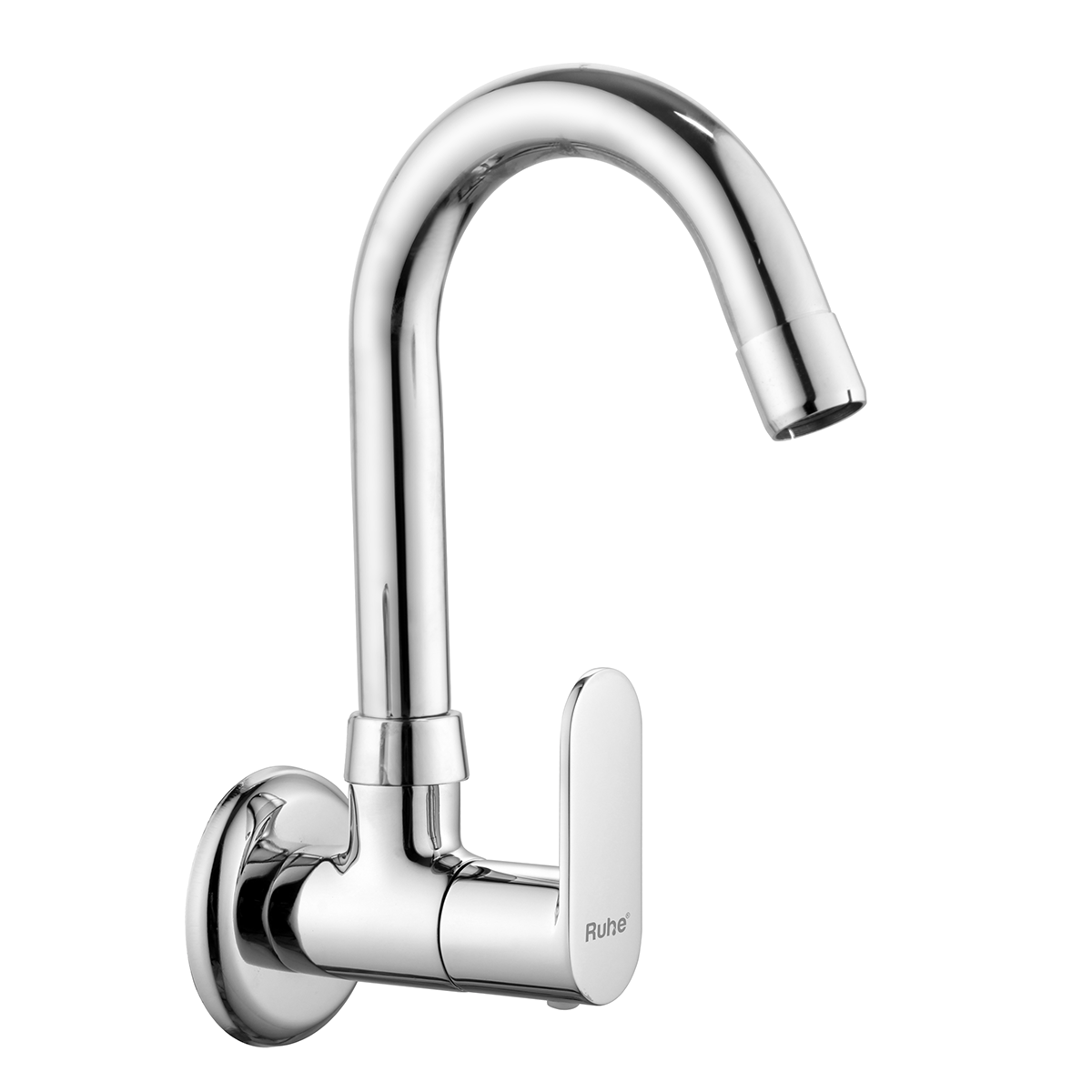 Demure Brass Kitchen Sink Tap with Small (12 inches) Round Swivel Spout - by Ruhe®
