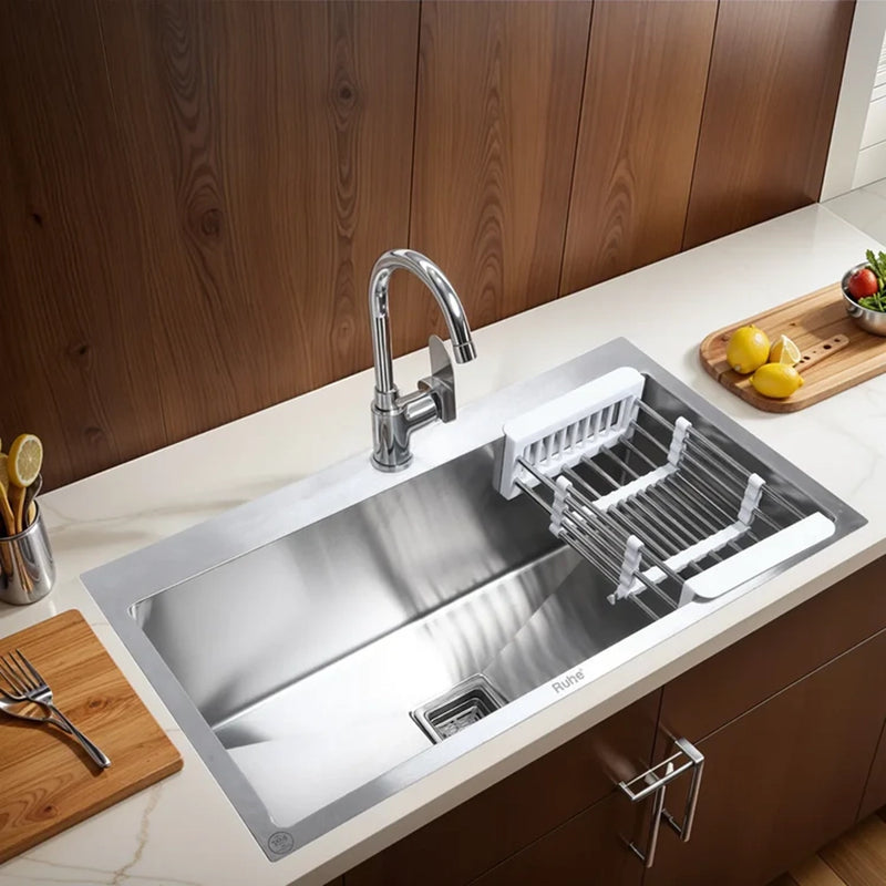 Handmade Single Bowl with Tap Hole Kitchen Sink (32 x 18 x 10 Inches)