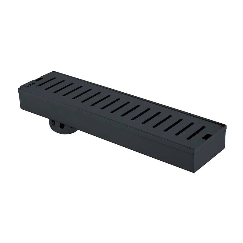 Vertical Shower Drain Channel (24 x 3 Inches) Black PVD Coated - by Ruhe