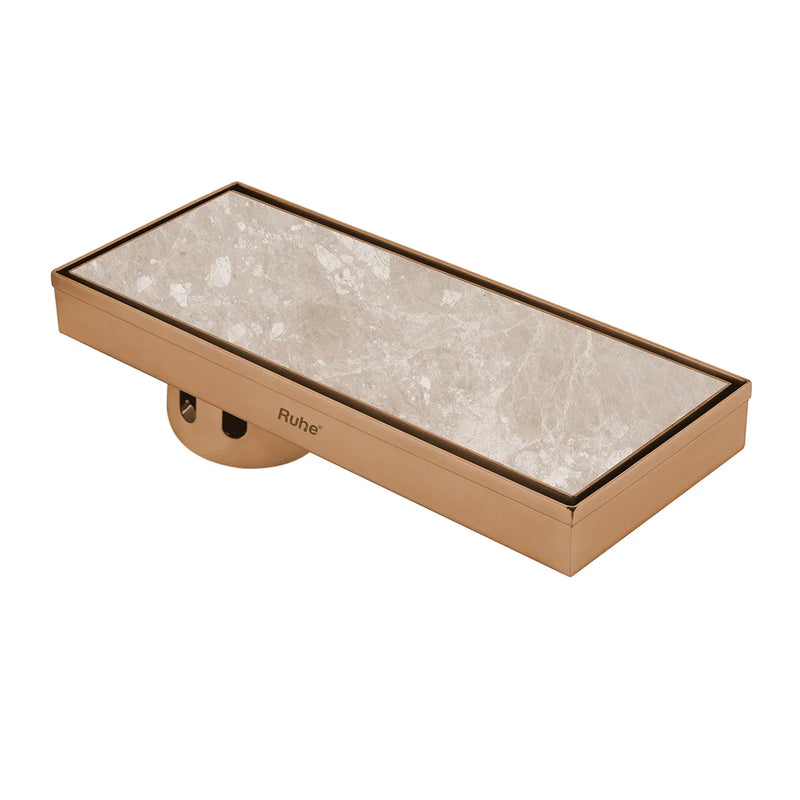 Marble Insert Shower Drain Channel (12 x 5 Inches) Antique Copper PVD Coated - by Ruhe