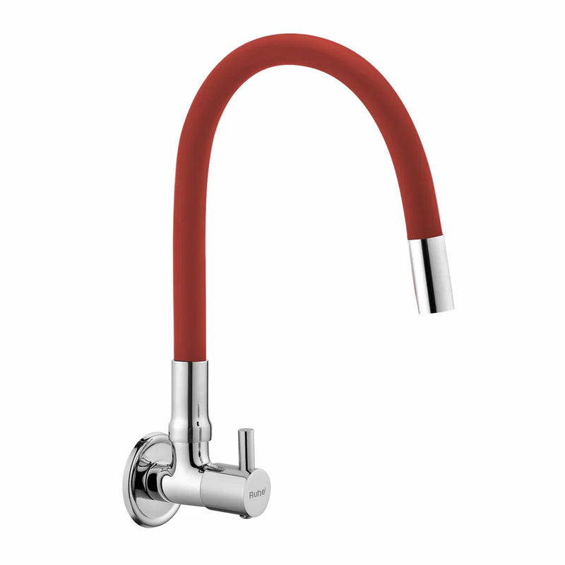Kara Wall Mount Kitchen Sink Tap with Coloured Flexible Silicone Spout