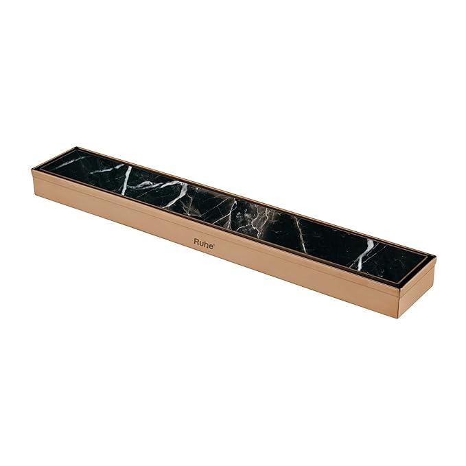 Tile Insert Shower Drain Channel (24 x 2 Inches) Antique Copper PVD Coated