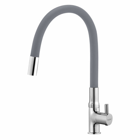 Kara Swan Neck Brass Faucet with Silicon Grey Flexible Spout