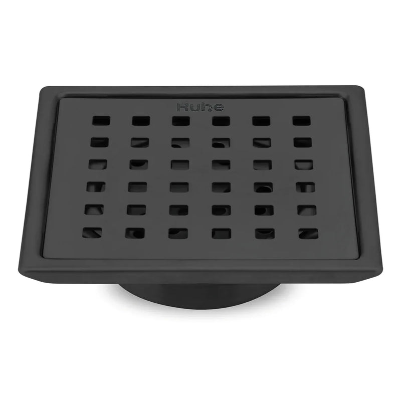 Pearl Square 304-Grade Floor Drain in Black PVD Coating (6 x 6 Inches) - by Ruhe