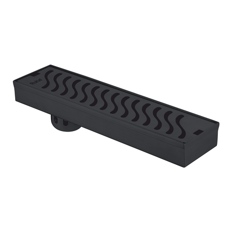 Wave Shower Drain Channel (18 x 3 Inches) Black PVD Coated