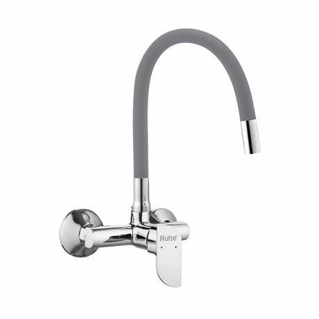 Pristine Single Lever Wall-mount Kitchen Sink Mixer Tap with Coloured Silicone Spout