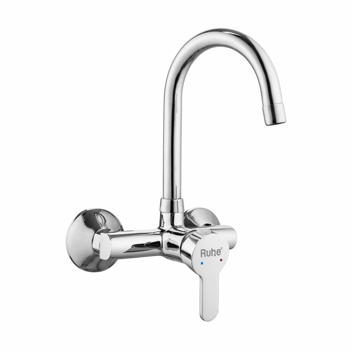 Pavo Single Lever Wall-mount Brass Mixer Faucet with Swivel Spout (15 Inches) - by Ruhe®