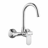 Demure Single Lever Wall-mount Kitchen Sink Mixer Tap with Swivel Spout