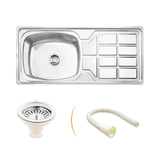 Oval Single Bowl with Drainboard (45 x 20 x 9 inches) Kitchen Sink - by Ruhe