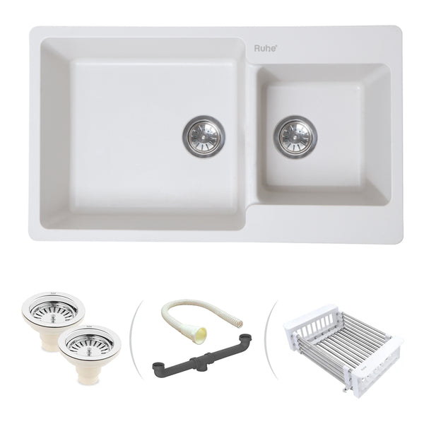 Quartz Black Single Bowl Kitchen Sink (31 x 19 x 9 inches) by Ruhe