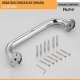 Brass Grab Bar Concealed (24 inches) - by Ruhe