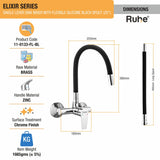 Elixir Single Lever Wall-mount Kitchen Sink Mixer Tap with Coloured Silicone Spout