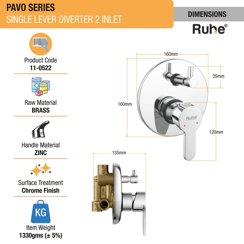 Pavo Single Lever 2-inlet Diverter (Complete Set)