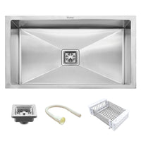 Handmade 304-Grade Single Bowl Kitchen Sink (32 x 18 x 10 Inches) – Matt Steel