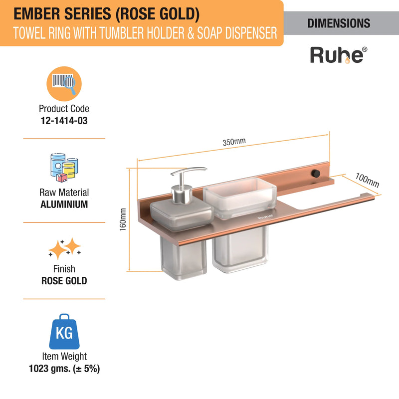Ember Towel Ring with Tumbler Holder & Soap Dispenser