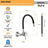Kara Single Lever Wall-mount Kitchen Sink Mixer Tap with Coloured Silicone Spout