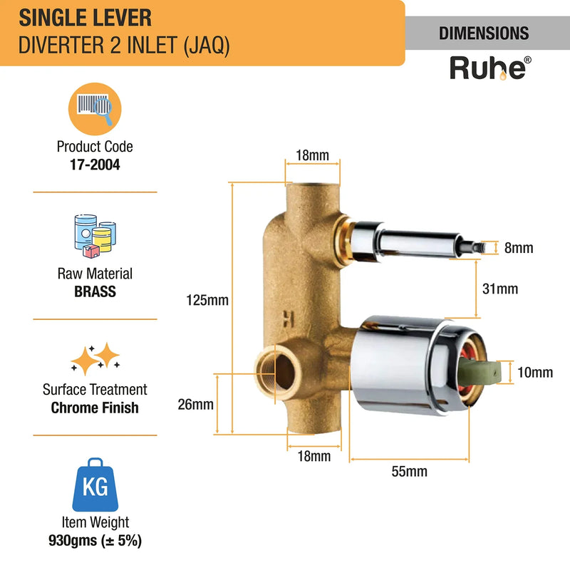 JAQ Single Lever 2-inlet Diverter (Body Only)