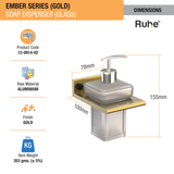 Ember Gold Liquid Soap Dispenser (Space Aluminium) dimensions and sizes