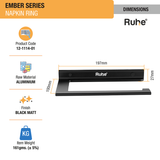 Ember Napkin Ring (Space Aluminium) dimensions and sizes