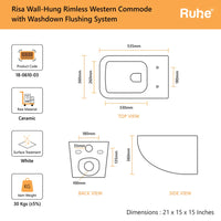 Risa Wall-Hung Western Commode