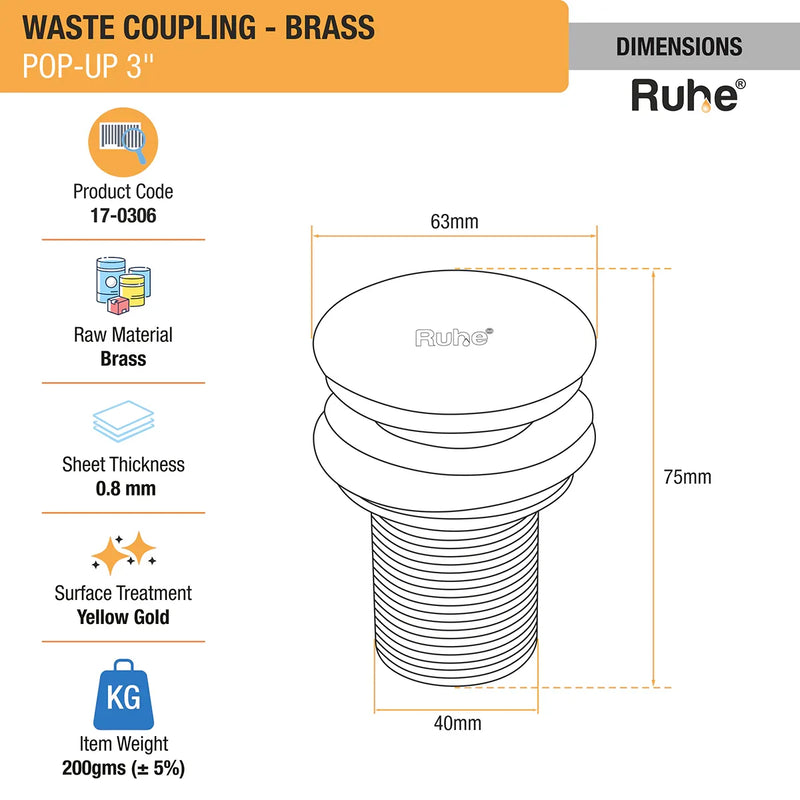 Pop-up Waste Coupling
