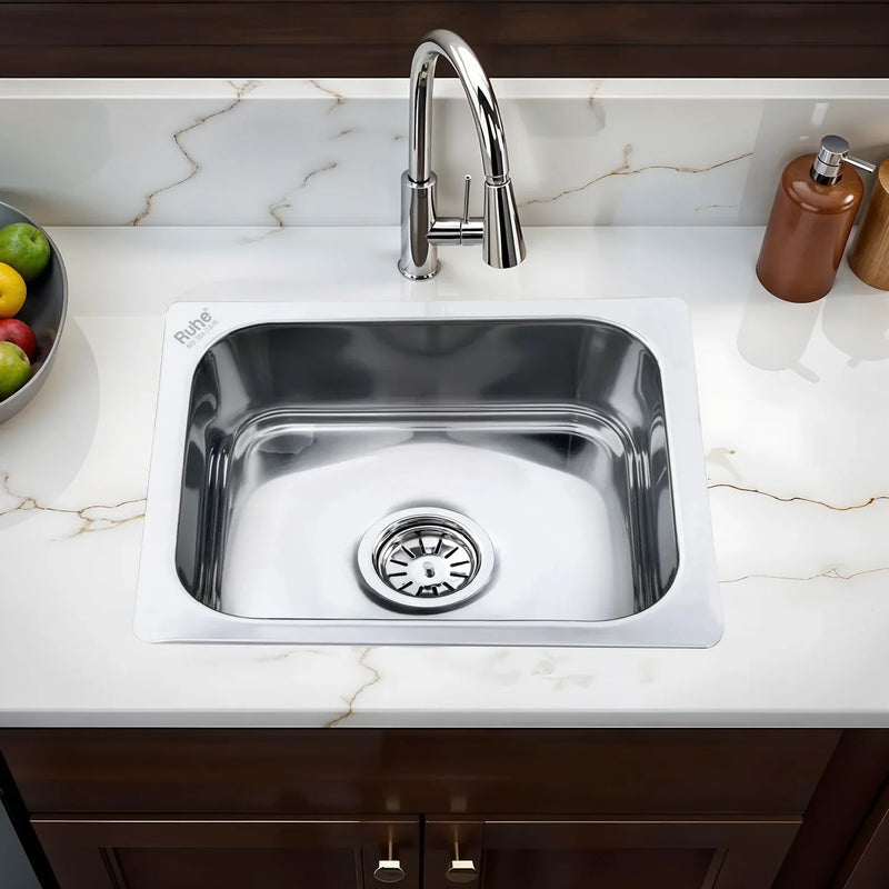 Single Bowl Kitchen Sink 304-Grade (18 x 16 x 8 Inches)